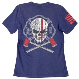 Nine Line Shirt‎ S Firefighter Skull Helicopter Flag First Responder Patriotic